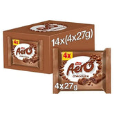 Aero Bubbly Milk Chocolate Bar 4 Pack Multipack 108g (Case of 14)  Adomoo